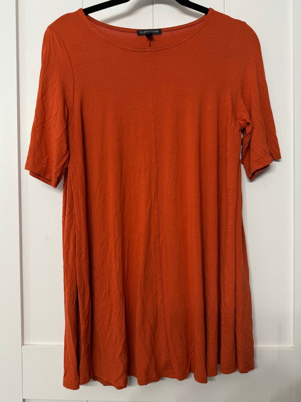 Eileen Fisher tunic, A-line in burnt orange sz Small